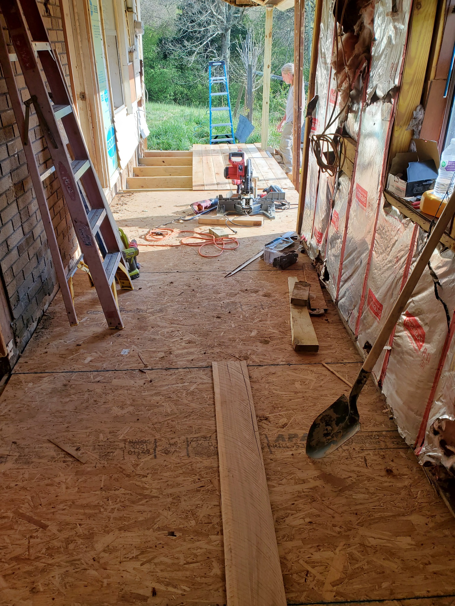 Interior rebuild with insulation and new subfloor
