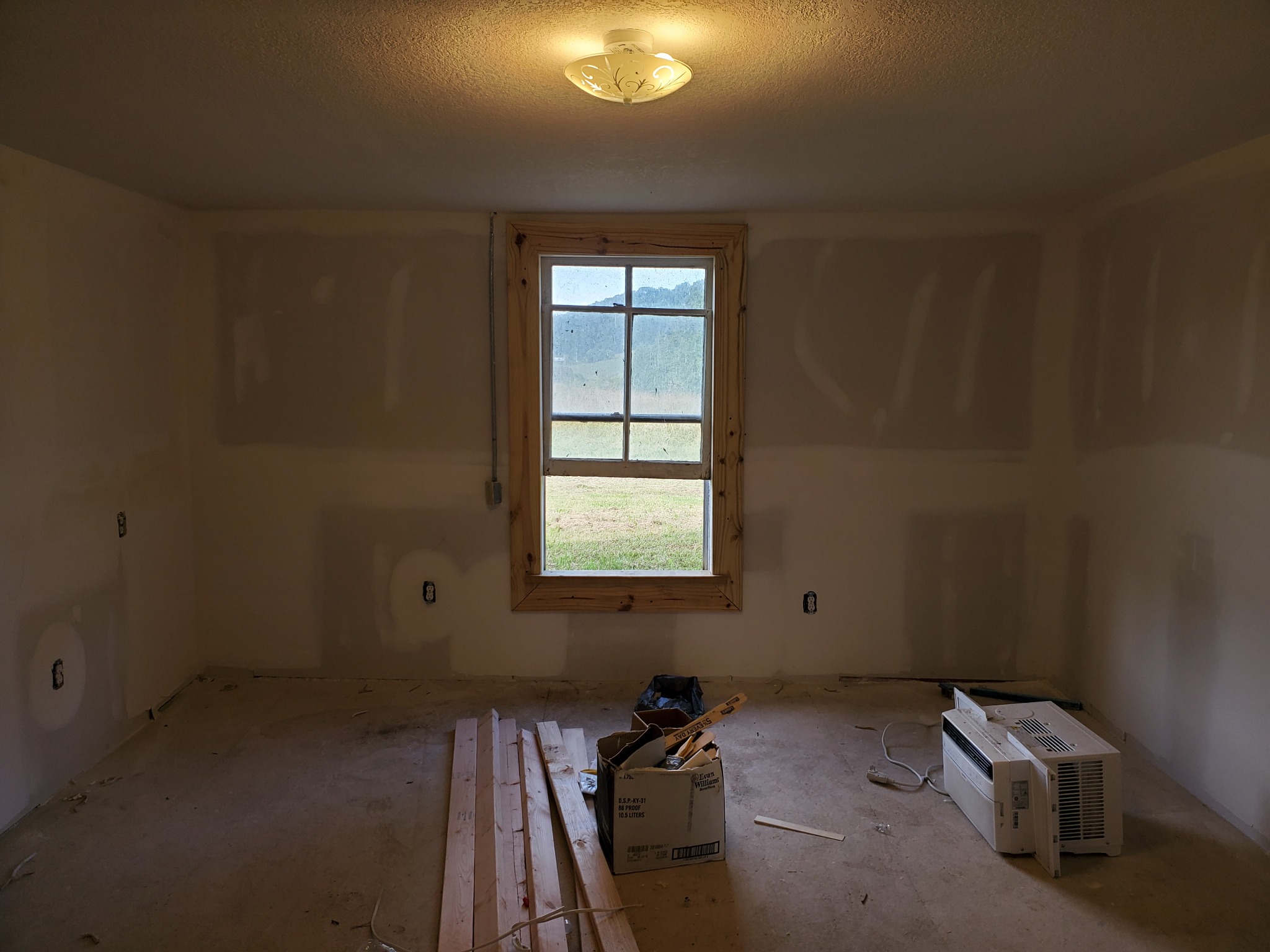 New drywall installation in progress